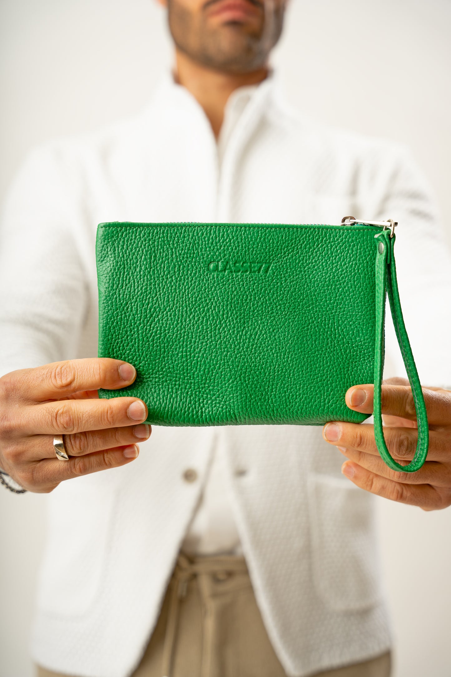 Pochette a Mano in vera Pelle morbida - Borsetta Piccola Clutch con Laccetto - Unisex - Made in Italy