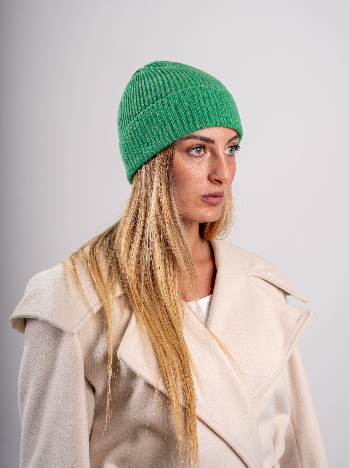 Berretto in Maglia al 100% in Lana a coste 1X1 - Unisex - Made in Italy