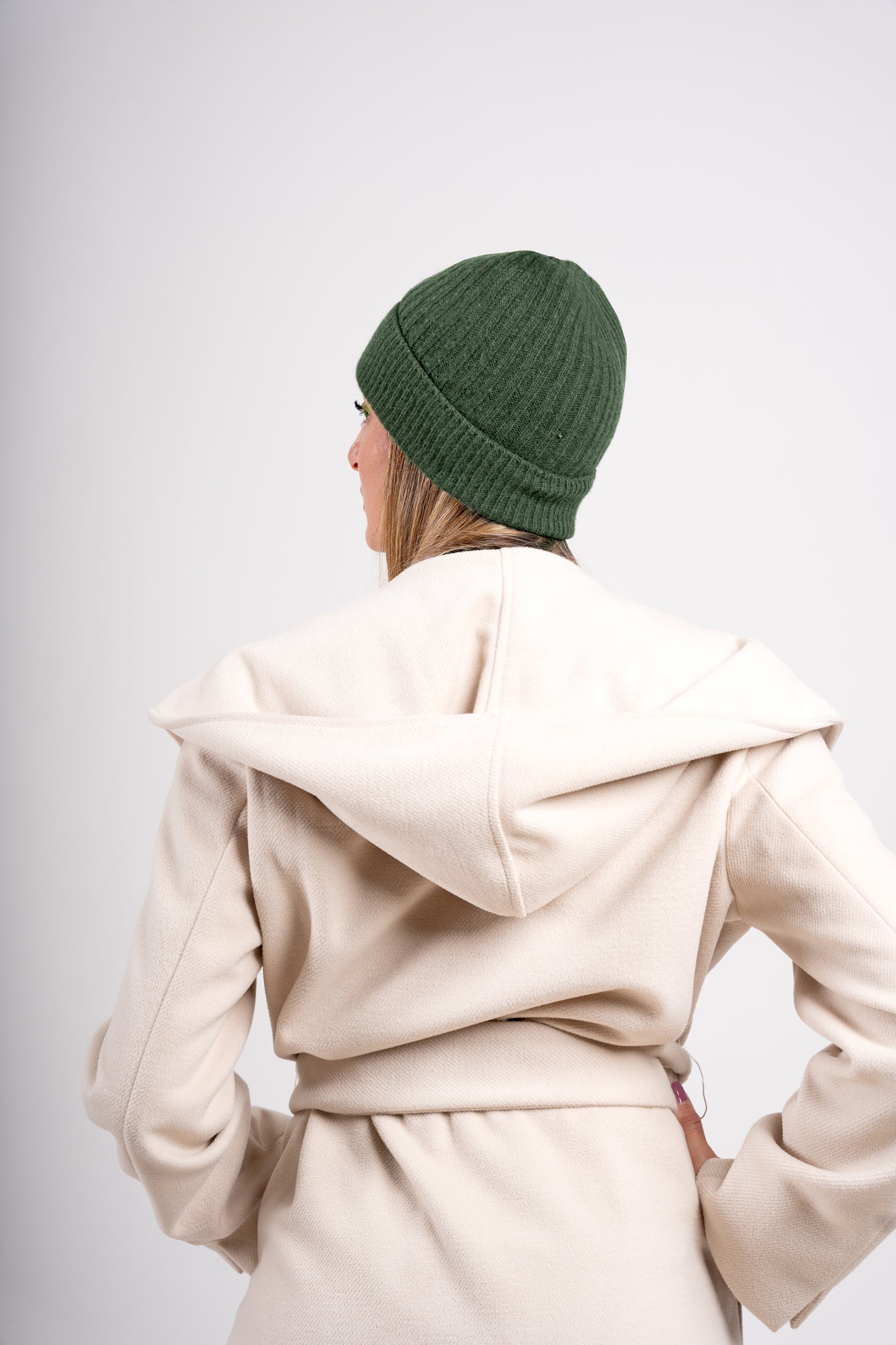 Cappello 100% Cashmere con rasatura a Coste - Made in Italy