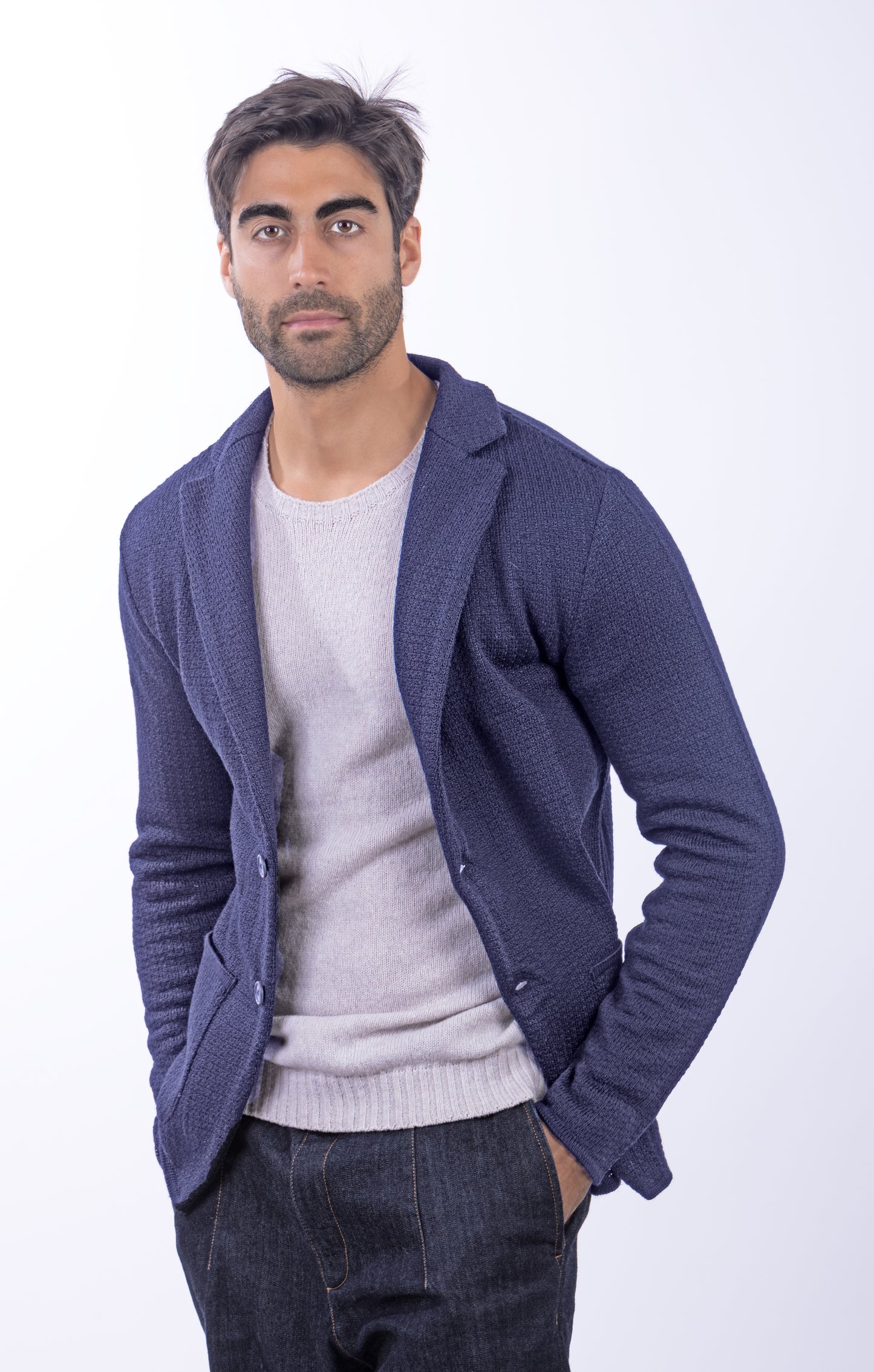 Blazer Sartoriale in Lana Blu  - Made in Italy
