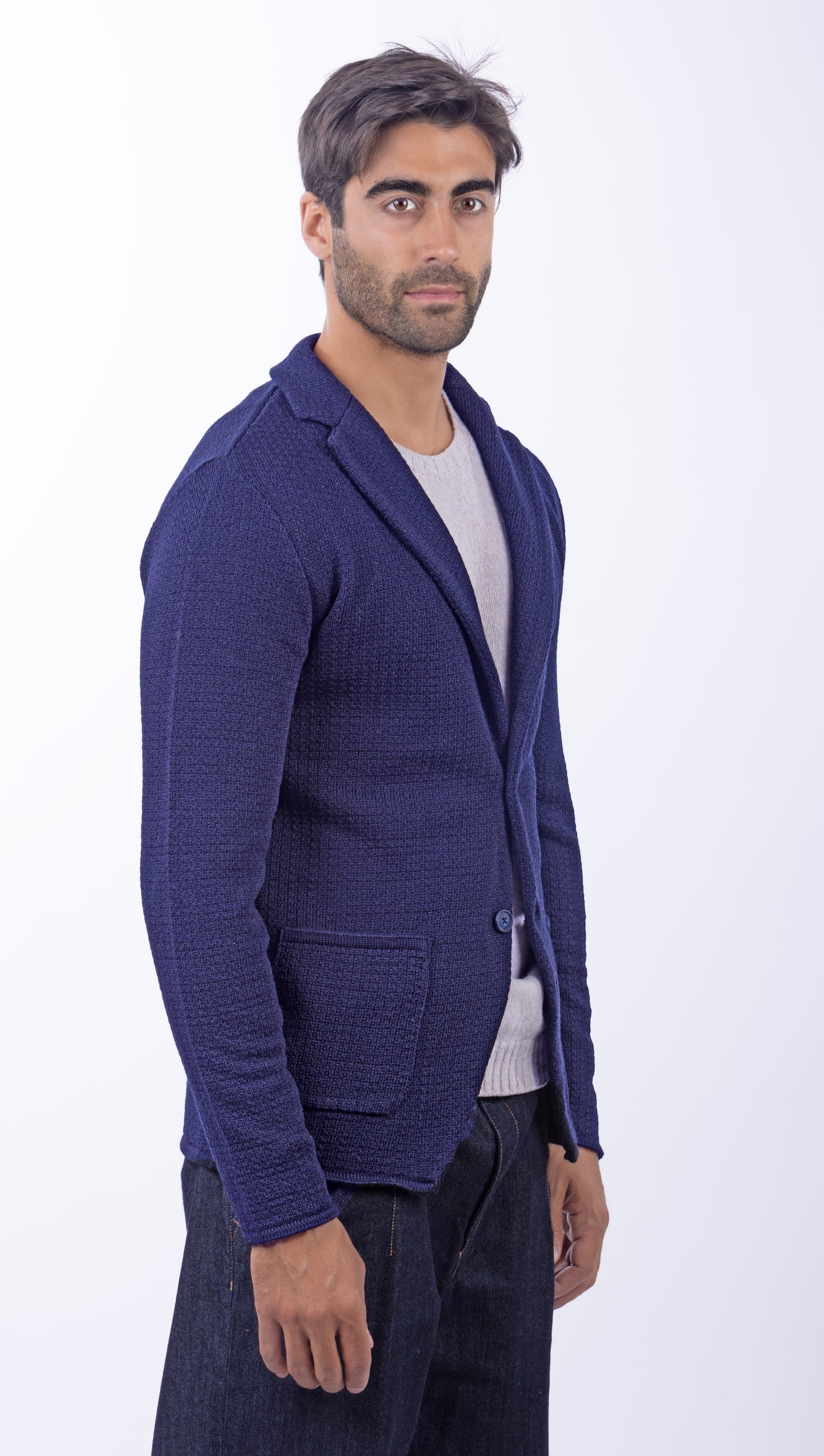 Blazer Sartoriale in Lana Blu  - Made in Italy