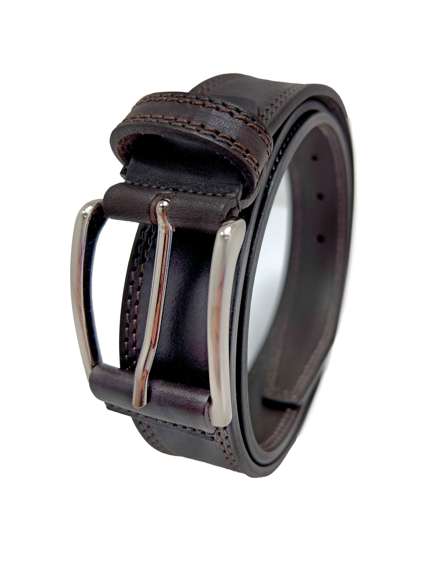 Cintura Uomo in Pelle 110-130cm - Larghezza Regolare 35MM - Fibbia in Zama satinato - Artigianale - Made In Italy - Confezione regalo