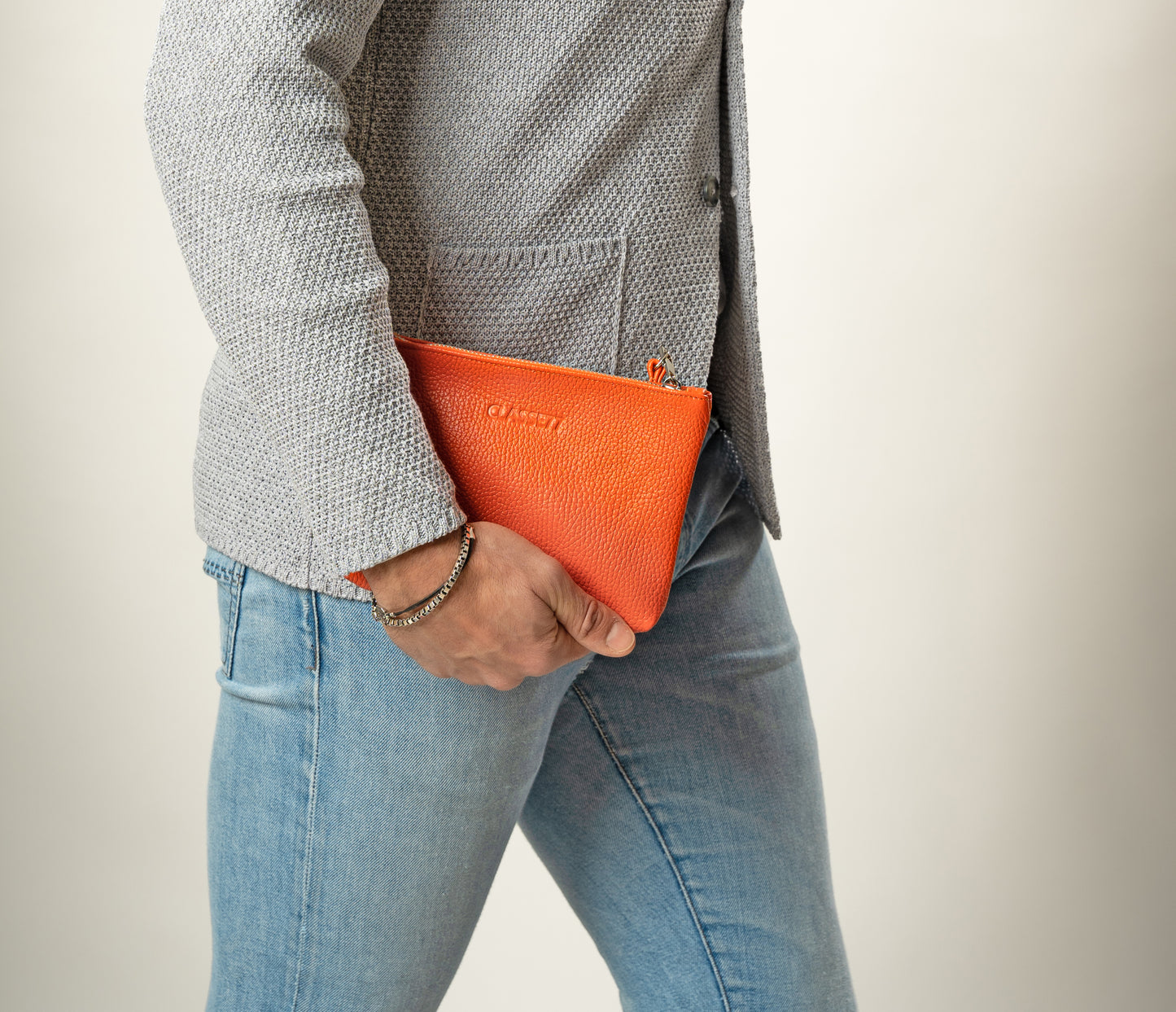 Pochette a Mano in vera Pelle morbida - Borsetta Piccola Clutch con Laccetto - Unisex - Made in Italy